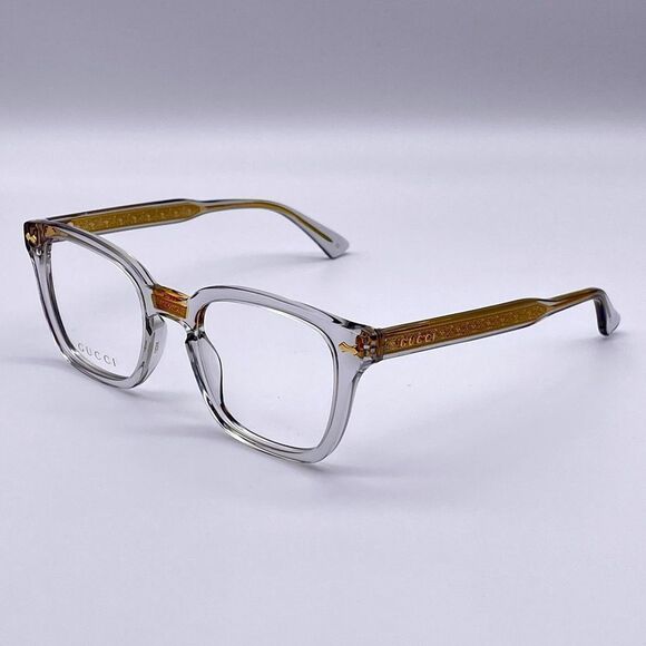 BRAND NEW GUCCI GG0184O 005 Grey/Grey Transparent Unisex Eyeglasses - Picture 4 of 12